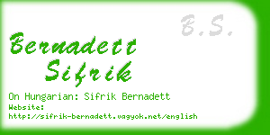 bernadett sifrik business card